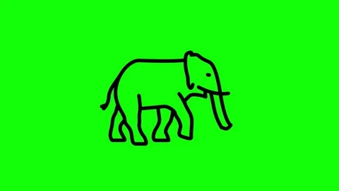 Elephant Icon Animation (Chroma key) Stock Footage 313371285