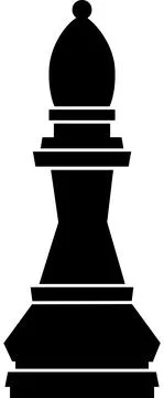 Elephant icon, chess piece, black silhouette. Vector illustration. Stock Illustration