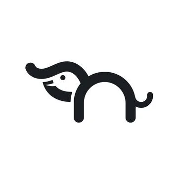 Elephant icon vector concept design template Stock Illustration