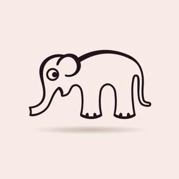 Elephant icon. vector emblem Stock Illustration