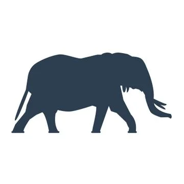 Elephant icon on white background. Illustrazione stock