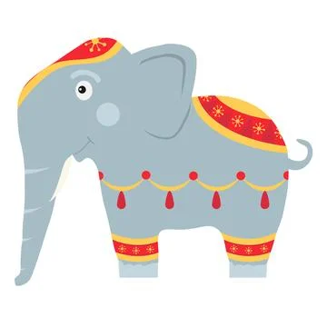 An elephant, an Indian painted elephant Stock Illustration
