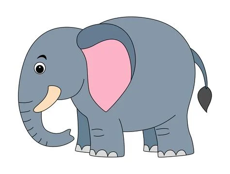 Elephant isolated on a white background Illustrazione stock