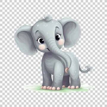 Elephant isolated on white background. Transparent use for T shirt screen, .. Stock Illustration