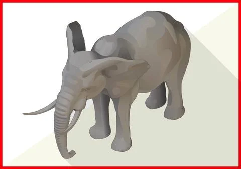 Elephant isometric flat vector 3d Elephant mammal isometric flat vector 3d... Stock Photos