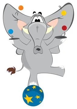 Elephant juggler illustration Stock Illustration