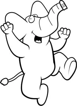 Elephant Jumping Stock Illustration