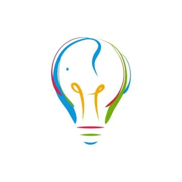 Elephant light bulb vector iilustration Stock Illustration