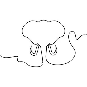 Elephant Line art vector , Elephant Head vector background Stock Illustration