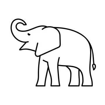 Elephant line icon Stock Illustration