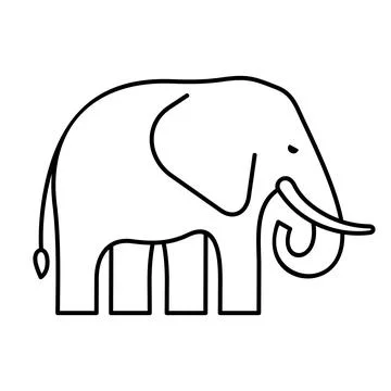 Elephant line icon Illustrazione stock