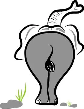 Elephant line Stock Illustration