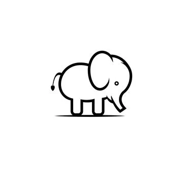 Elephant line Stock Illustration