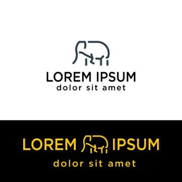 Elephant line logo template vector illustration, icon elements Stock Illustration