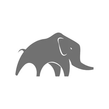 Elephant logo, catchy simple drawing, Elephant silhouette for print Stock Illustration