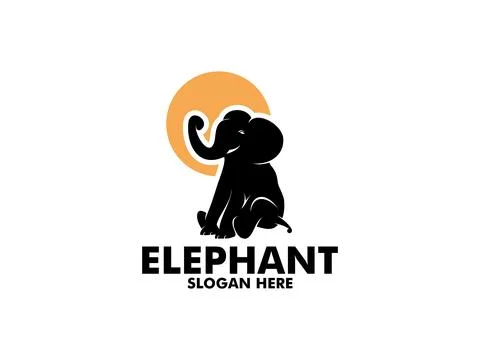 Elephant Logo Design Vector,  Elephant silhouette logo template Stock Illustration
