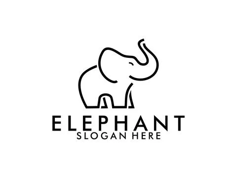 Elephant Logo Design Vector,  Elephant silhouette logo template Stock Illustration