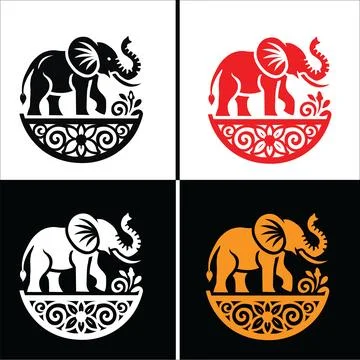Elephant logo icons set. Illustrazione stock