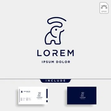 Elephant Logo Template Vector Design Icon Simple Stock Illustration
