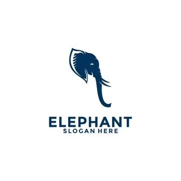 Elephant logo vector, Elephant Head logo design template Stock Illustration