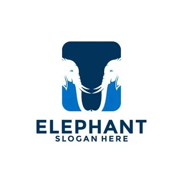 Elephant logo vector, Elephant Head logo design template Illustrazione stock