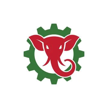 Elephant logo vector icon illustration Stock Illustration