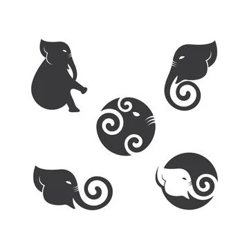 Elephant logo vector icon illustration Stock Illustration