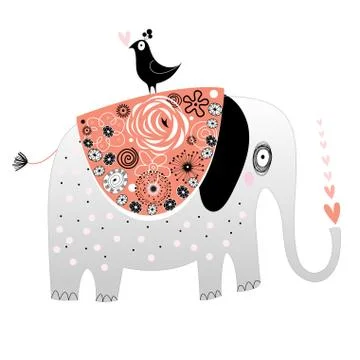 Elephant in love Stock Illustration
