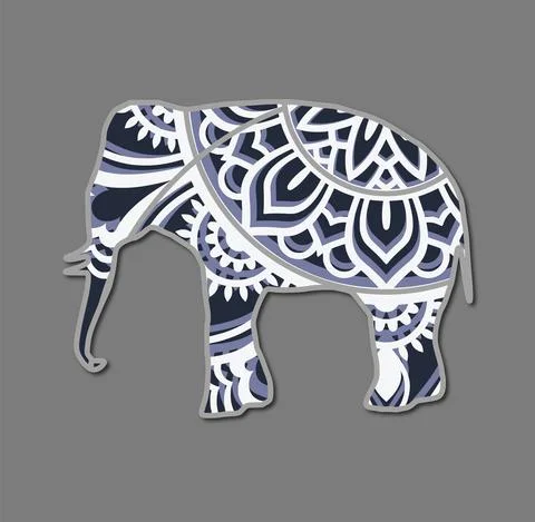 Elephant  mandala Stock Illustration
