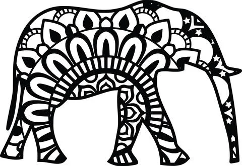 Elephant mandala Stock Illustration