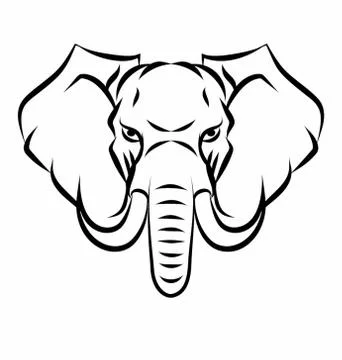 Elephant Mascot Head Stock Illustration