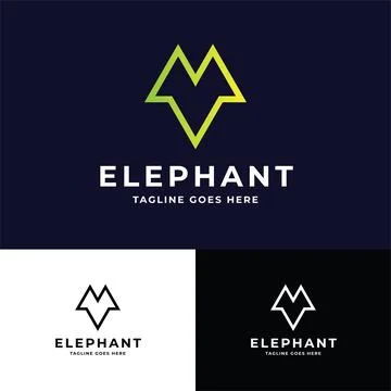 Elephant Minimalist Logo Stock Illustration