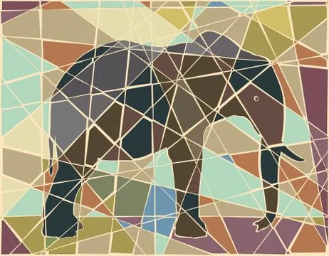 Elephant mosaic Stock Illustration