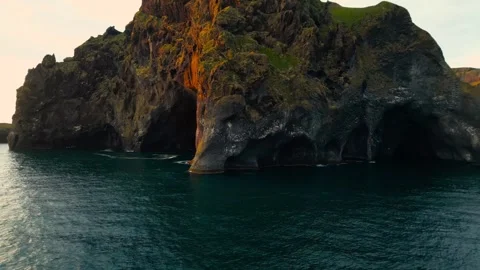 Elephant Mountain at sunset in Iceland Stock Footage 256576534