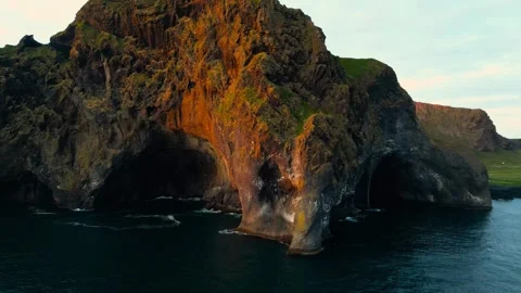 Elephant Mountain at sunset in Iceland Stock Footage 256576557