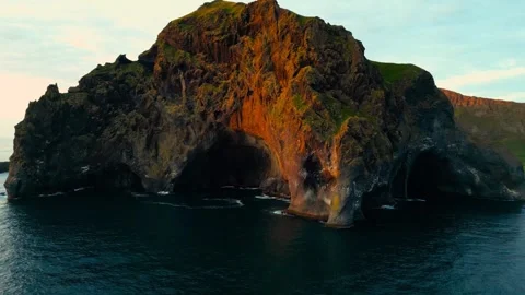 Elephant Mountain at sunset in Iceland Stock Footage 256576656