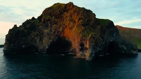 Elephant Mountain at sunset in Iceland Stock Footage 256888534