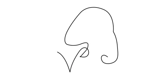 Elephant, one line style logo art drawing. mono line elephant logo. simple and m Stock Footage 143461807