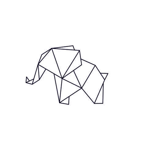 Elephant origami Stock Illustration
