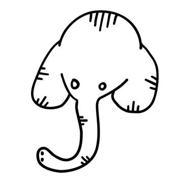 Elephant in outline doodle style Stock Illustration