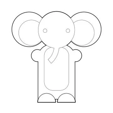 Elephant Outline Stock Illustration