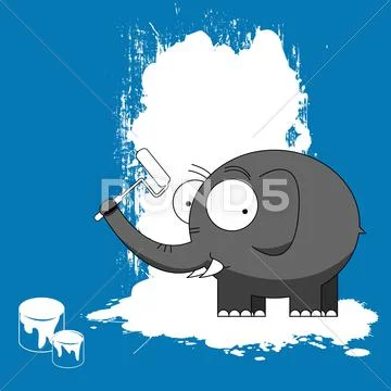 Elephant painting Stock Illustration