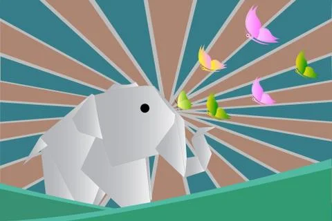 Elephant paper, vector eps 10 illustration Stock Illustration