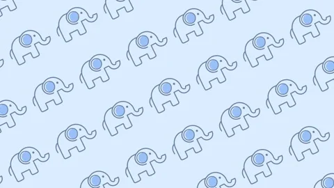 Elephant pattern animated background. 4K motion animation. Stock Footage 296750057