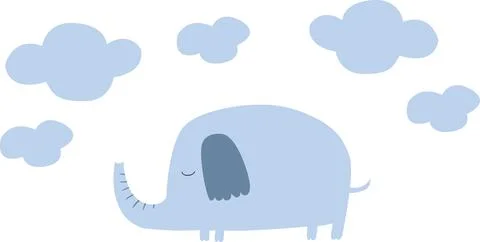 Elephant pattern blue and pink vector isolated Illustrazione stock