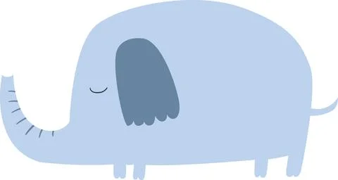 Elephant pattern blue vector isolated Stock Illustration