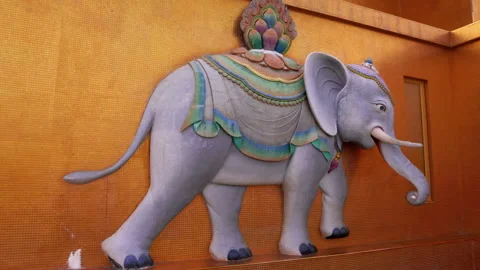 Elephant pattern at the Buddha Dordenma Statue in Thimphu, Bhutan Stock Footage 221030556