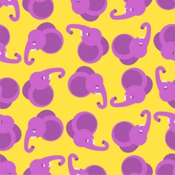 Elephant pattern seamless. animal background. Baby fabric texture Stock Illustration