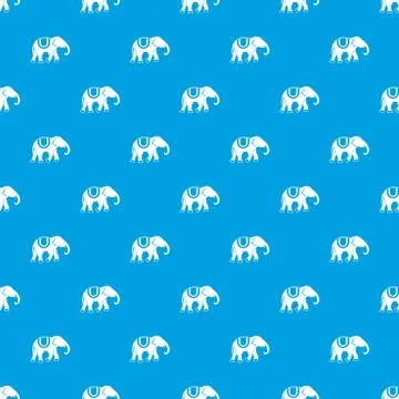 Elephant pattern seamless blue Illustrazione stock