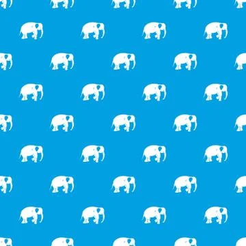 Elephant pattern seamless blue Stock Illustration